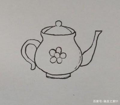 黑白簡筆畫茶具類